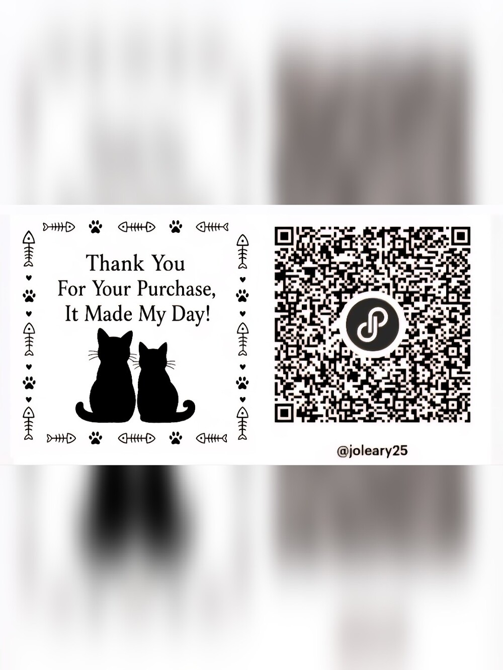 @joleary25 Purple Cats Thank You Stickers With Qrcode 100 Count - Picture 2 of 2